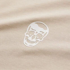 Skull Tee - Khaki -Gym Power Wear skull tee khaki detail