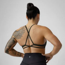 Gym Power Wear -Gym Power Wear strategy bra forest green back