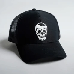 Gymreapers Trucker Hat - Black/White -Gym Power Wear trucker hat blackw detail