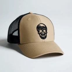 Gymreapers Trucker Hat - Tan -Gym Power Wear trucker hat tan detail