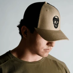 Gymreapers Trucker Hat - Tan -Gym Power Wear trucker hat tan on