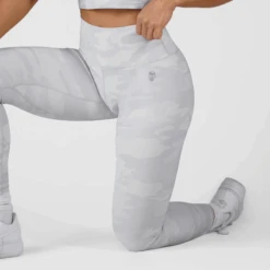 Revive Leggings - White Camo -Gym Power Wear white camo leggings detail