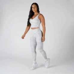 Revive Leggings - White Camo -Gym Power Wear white camo leggings full