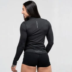 Women's Performance Quarter Zip -Gym Power Wear womens performance 1 4 zip black side