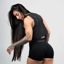 Women's Performance Tank -Gym Power Wear womens performance tank black side